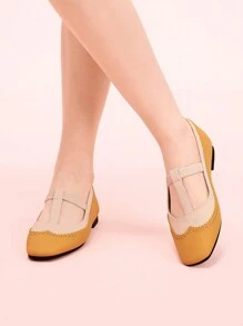 CUCCOO DOLLMOD Black Round Toe Rhinestoned Tulle Bowknot Mary Jane Flat Ballet Shoes For Women