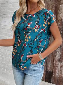 EMERY ROSE Women's Floral Print Casual Vacation Shirt