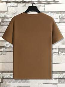 Manfinity Homme Plus Size Men's Casual Geometric Mountain Print Short Sleeve T-Shirt