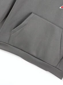 2 sztuki/zestaw: nastoletnia chłopięca bluza z kapturem w stylu ulicznym z haftem błyskawicznym i elastycznym pasem, luźny krój, czarne dżinsy, wygodna jesień/zima
