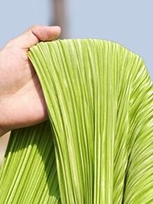 Slaydiva Spring/Summer New Women's Elegant Pleated Flare Sleeve Top And Pants Set, Versatile For Party, Banquet, Casual, Vacation, Cruise Travel, Beach, Sundress