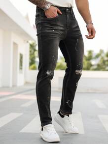 Manfinity Homme Men's Simple Casual Everyday Wear Denim Jeans