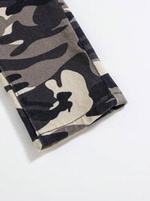 SHEIN Pantalon en jean avec poches à taille élastique, camouflage pour bébé garçon - Multicolore - Voir 5