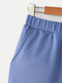 Pantalón de chándal casual con cordón y estampado de letras para adolescentes