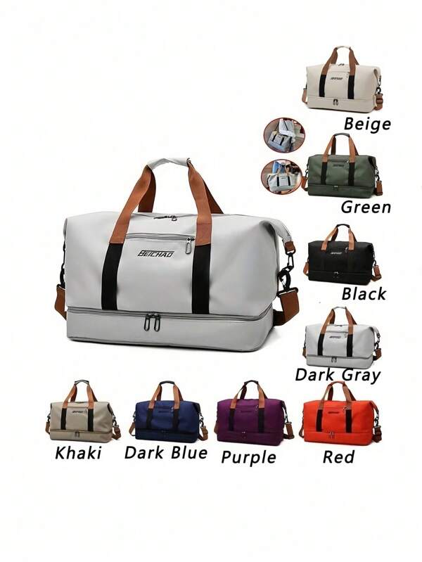 SHEIN 1pc Men Women Fashion Waterproof Travel Bags,Crossbody Bags, Handbags,Large Capacity Sports Bag For Storage Shoes, Clothes, And Computers , Female Messenger Bag Dry And Wet Tote Bag,Boho Vibes