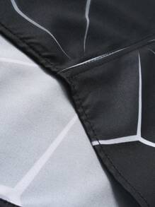 Manfinity Homme Men's Geometric Print Casual Long Sleeve Shirt For Autumn