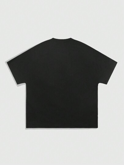 Street Life T-shirt décontracté à col rond à manches courtes avec imprimé lettre et chien pour hommes