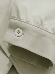 DAZY 2 件套女士纯色宽松衬衫和 A 字裙套装，荷叶边，秋季女装