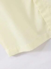 Teen Boy Letter Print Short Sleeve Single-Breasted Shirt And Shorts Casual Set - Apricot - View 6