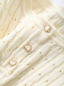 DAZY Young Girl Solid Color Button Front Sleeveless Minimalist Casual Sweater Dress,Girls Summer Outfits - White - View 8