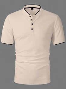 Manfinity Homme Maglietta polo a maniche corte semplice e , adatta all'uso casual quotidiano per uomo