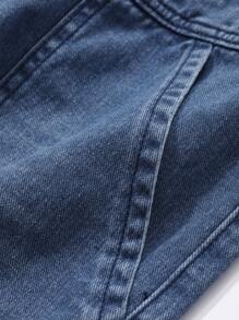 FRIFUL Quần yếm denim & quần liền thân cho nữ, ống đứng, màu xanh đã giặt, mùa xuân - Rửa trung bình - Xem 7
