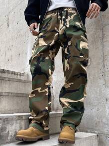 Manfinity EMRG Men's Camouflage Cargo Pants, Casual & Fashionable Daily Wear