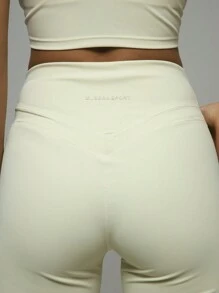 Musera Sport Flared High Waisted Leggings, Padel, Tennis, Pickleball Gym Fitness - Yellow - View 6