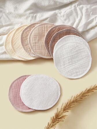 Paquete de 10 piezas Almohadillas de lactancia reutilizables y lavables, almohadillas para el pecho para madres lactantes