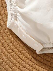 女婴柔软舒适可爱蝴蝶结蕾丝连体衣 - 彩色 - 查看 6