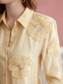 MOTF PREMIUM APPLIQUES BUTTON UP SHIRT