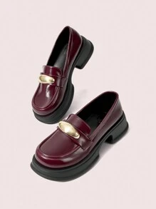 CUCCOO DOLLMOD 女士时尚百搭休闲厚底平底鞋 - 酒紅色 - 查看 2