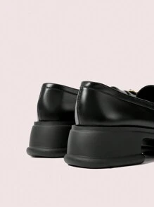 CUCCOO DOLLMOD Women's Daily Casual Thick-Soled Slip-On Loafers With Tassel Design - Black - View 6