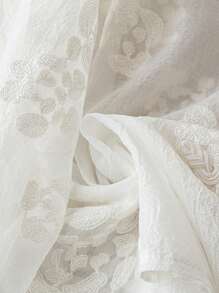 SHEIN Women Jacquard Blouse, Solid Color Casual Versatile For Daily Wear Fall Cloth For Women - White - View 4