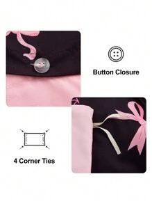 2/3件套印花床上用品套装，1件被套+1/2件枕套（不含被芯），柔软透气，时尚可爱，是卧室和宿舍装饰的理想之选，适用于单人床、双人床、大号床、特大号床，通过Oeko-Tex认证 - 彩色 - 查看 7