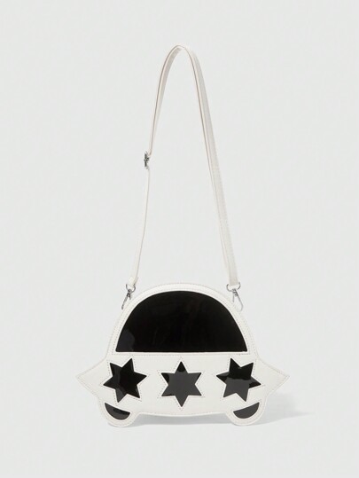 Kawaii Bolso de hombro con diseño de estrella en bloques de color de moda