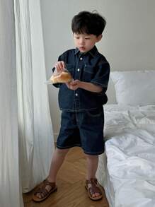 Dazy Kids Young Boys Denim 2 Pieces Outfit, Fall Clothes