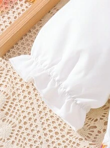Charming White Puff Sleeve Dress For Summer,Holiday Summer Travel - White - View 5