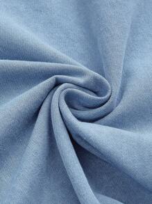 SHEIN MOD 圣帕特里克节春假可爱牛仔荷叶边半身裙 - 淺色水洗藍 - 查看 3