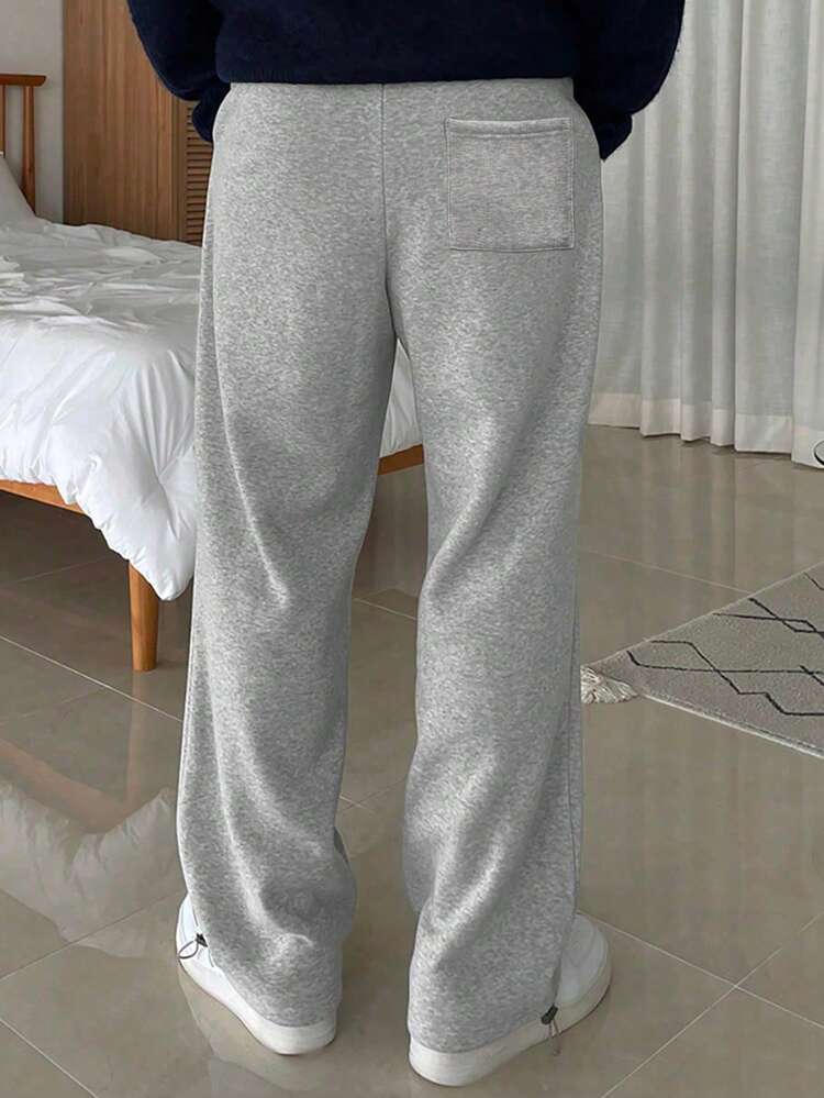 Men's Solid Gray Sweatpants, Autumn/Winter Men Joggers