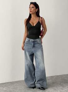 Chiquease Body cu decolteu în V de damă, sexy, slim fit, îmbrăcăminte de stradă, pentru petreceri de vacanță