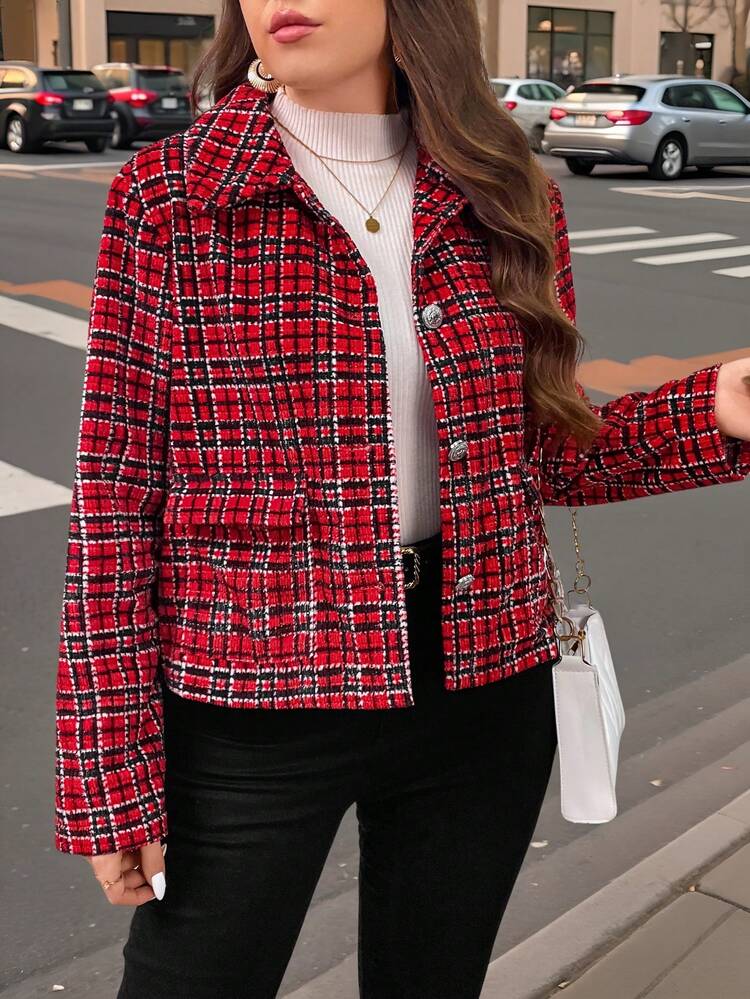 SHEIN Clasi Plus Size Lightweight Casual Outerwear, Everyday Minimalist Fashion - Multicolor - View 8