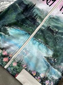 Manfinity EMRG Men's Landscape Print Zip-Up Hoodie Sweatshirt - Multicolor - View 3