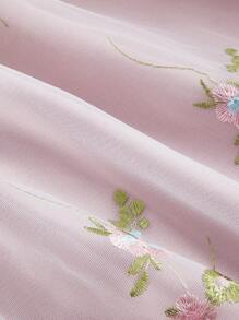 SHEIN MOD Plus Size Women Summer Long Dress With Mesh Embroidered Tie Strap And Cupped Bust,Beach Dress Sundress,Holiday Outfits Boho,Corset Dress,Birthday Dresses For Women