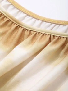 DAZY 扎染渐变印花宽松吊带裙睡衣 - 黃色 - 查看 7