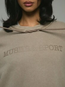 Musera Sport Slogan Drawstring Oversized Crew Neck Sweatshirt Padel, Tennis, Pickleball