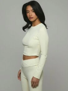 Musera Sport Long Sleeved Seam Detail Top, Padel, Tennis, Pickleball Gym Fitness