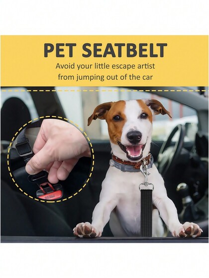 1 pieza Correa retráctil para perros y arnés para gatos, correa con clip de cinturón de  para mascotas en el auto - Ajustable, duradero y  para perros pequeños a grandes - Regalo perfecto de Navidad para amantes de las mascotas (Accesorios para mascotas, collares para cachorros, correas para perros)