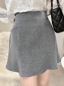 FRIFUL 女士休闲/办公装鱼尾迷你裙夏季 - 灰色 - 查看 3