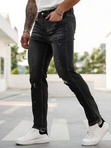 Manfinity Homme Men's Simple Casual Everyday Wear Denim Jeans