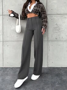 EURMUSE Damen legere weite Hosen in Unifarbe