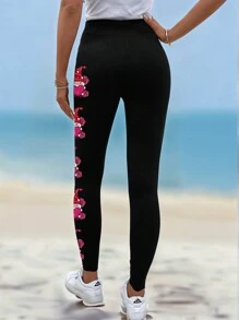 EMERY ROSE Leggings casuales de mujer con estampado gráfico de Día de San Valentín, aptos para otoño/invierno