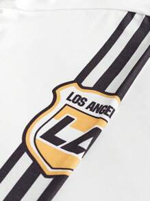 SHEIN 2pcs Tween Girls' Loose Fit Graphic Print Crew Neck T-Shirt And Pants Set