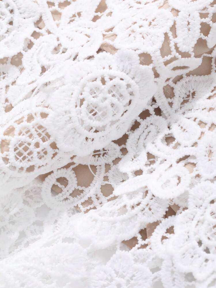 2 Pieces Set: Lace Collar Puff Sleeve Shirt & Skirt For Women Valentine Valentine's Day