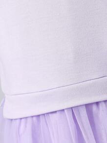 Ensemble de vêtements à domicile pour bébés filles avec série violette, robe à manches longues en maille brodée avec un lapin mignon et leggings décontractés