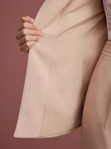 MOTF PREMIUM 女士 3D 花朵装饰单扣背心 - 藕粉色 - 查看 7