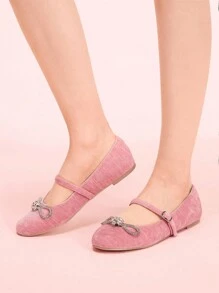 CUCCOO DOLLMOD Blush Pink Women's Round Toe Cute Style Flat Shoes Valentine's Day - Coral Pink - View 3