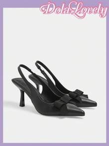 Dola Lovely Women's 2024 New Gold Mules, 2024 Spring/Autumn Pointed Toe Thin Heel Design Elegant, Fashion Versatile High Heels To Match Dresses Valentine's Day - Black - View 3