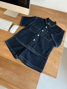 Dazy Kids Young Boys Denim 2 Pieces Outfit, Fall Clothes