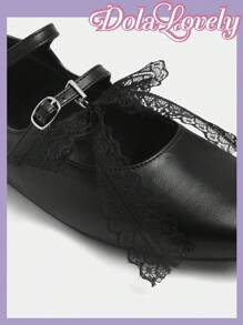 Dola Lovely 1 Pair Women's Flat Mary Jane Shoes With Bow, Pink, Versatile And Comfortable For Casual Wear - Black - View 6